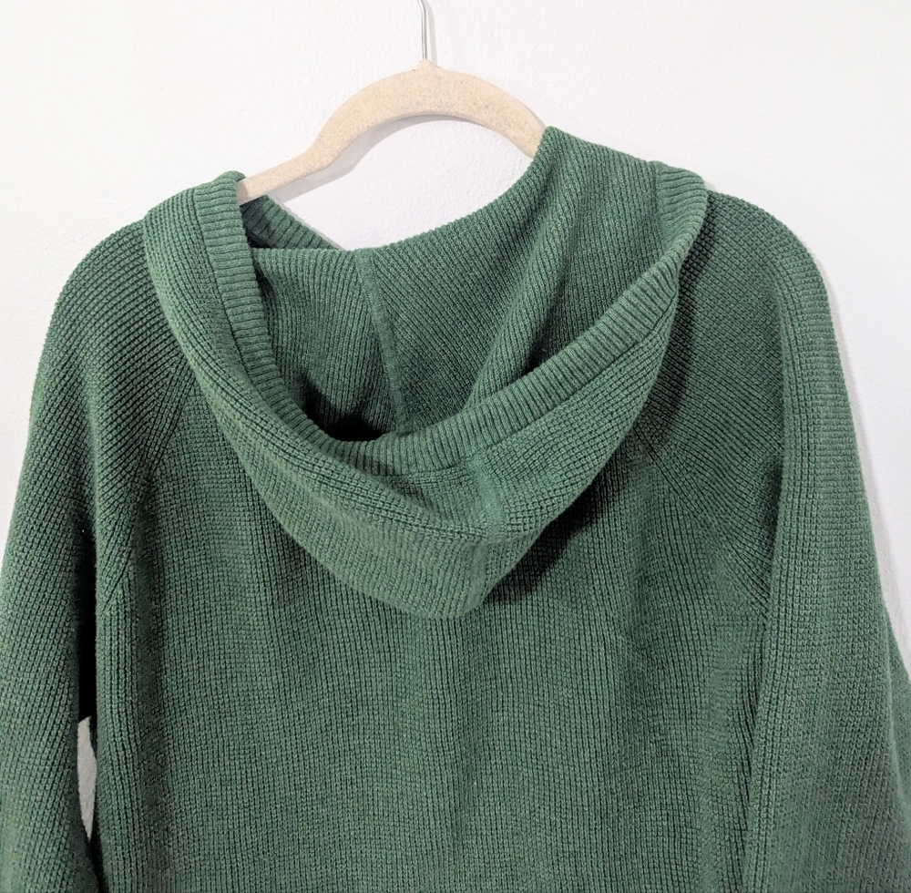 Lauren Ralph Lauren Knit Pullover Sweater Hoodie Drawstring Green XL - Picture 6 of 10